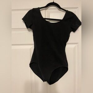 Capezio Black Short Sleeve Leotard Bodysuit